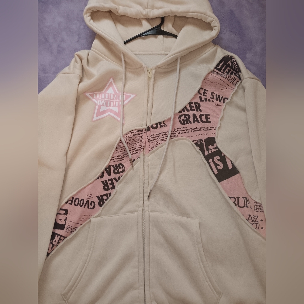 Women's Cream and Pink Jacket